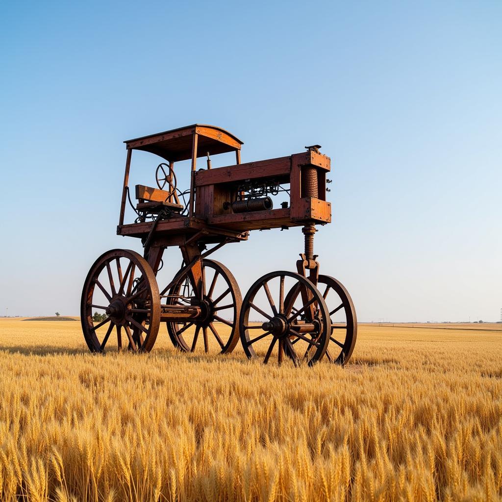 Art installation in a wheat field