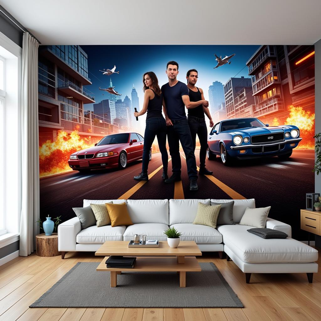 Fast and Furious Wall Art: Custom Mural Design