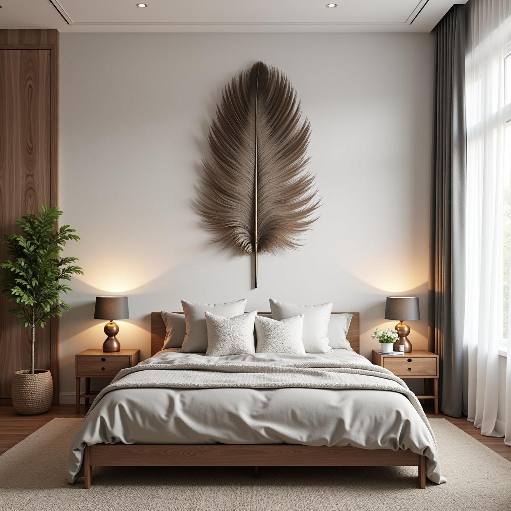 Feather Wall Art as a Focal Point in Interior Design