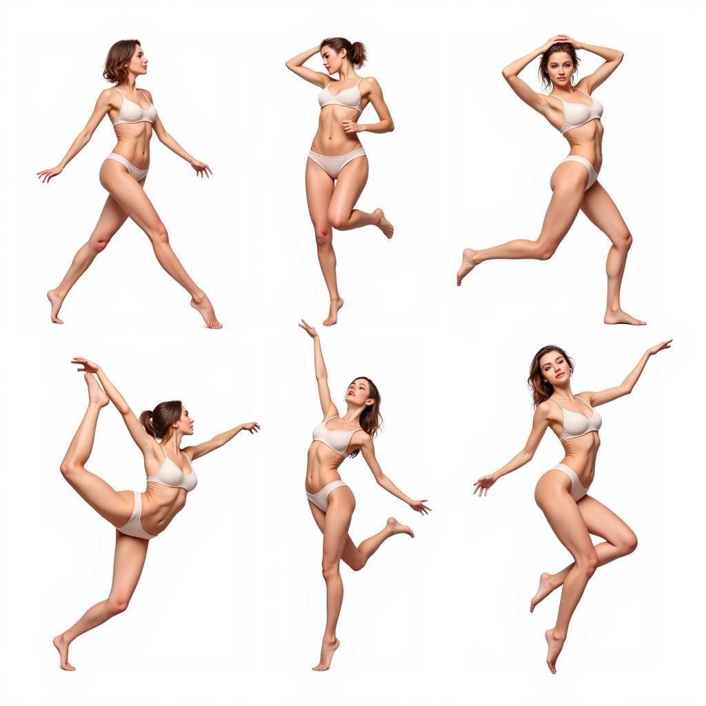 Female Anatomy Proportions in Dynamic Poses Art Reference