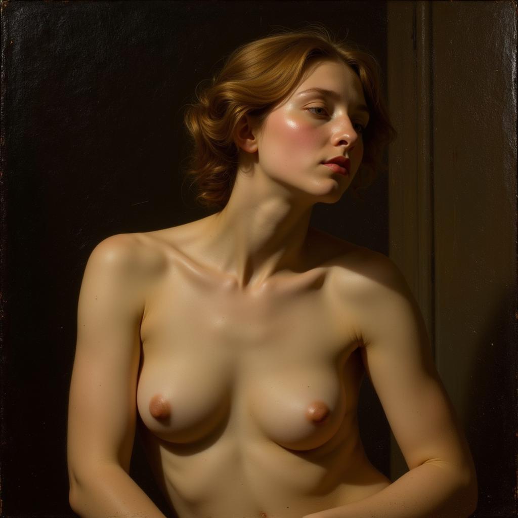 Renaissance Painting of a Nude Female Model