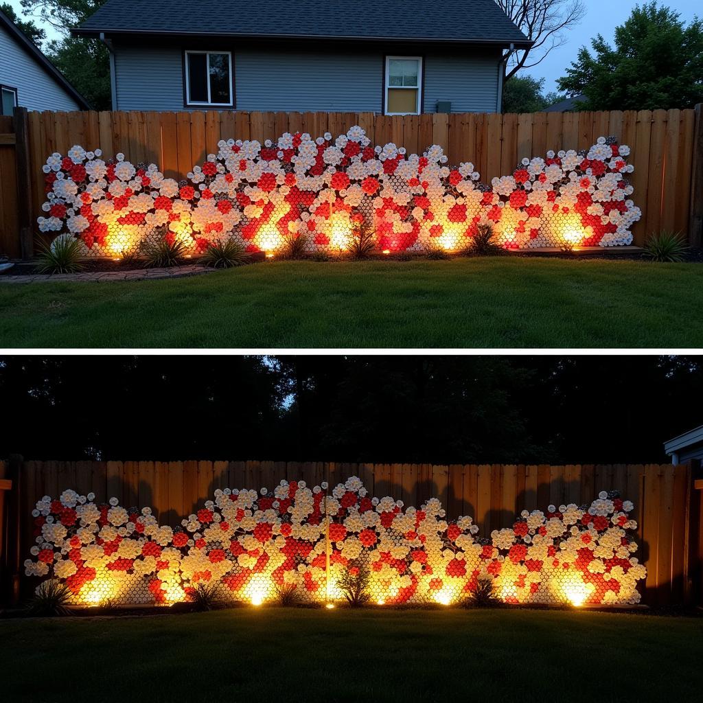 Fence Art with Cups: Finished Fence Art