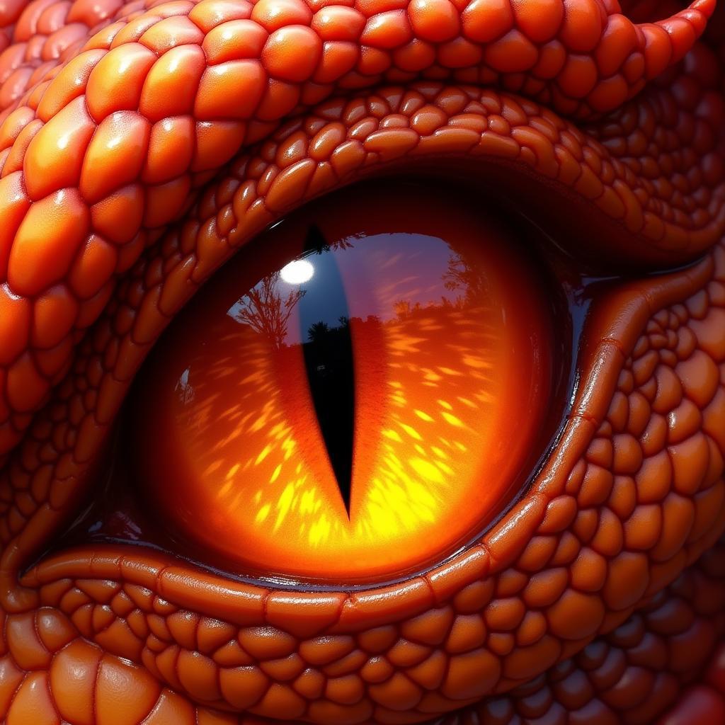 Fiery Dragon Eye Digital Painting