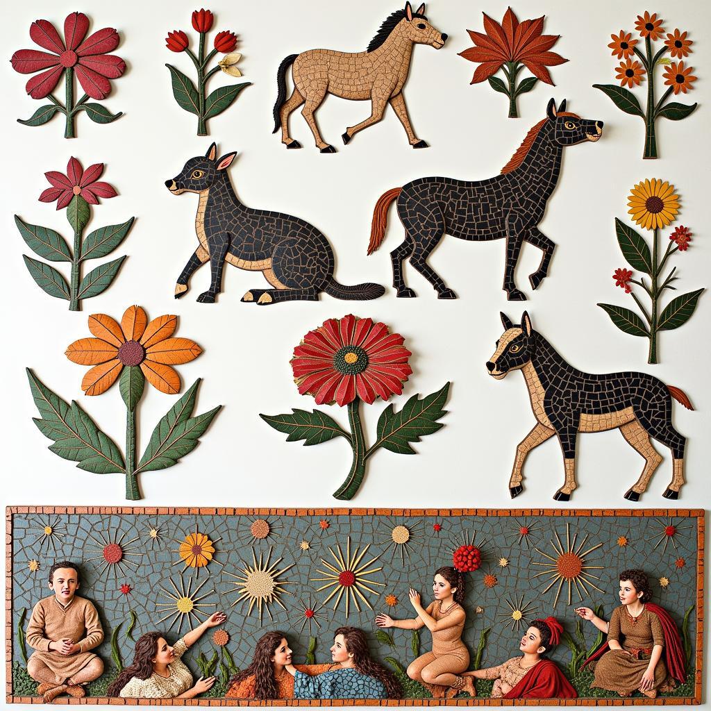 Figurative Mosaic Patterns: Animals, Plants, and Narrative Scenes