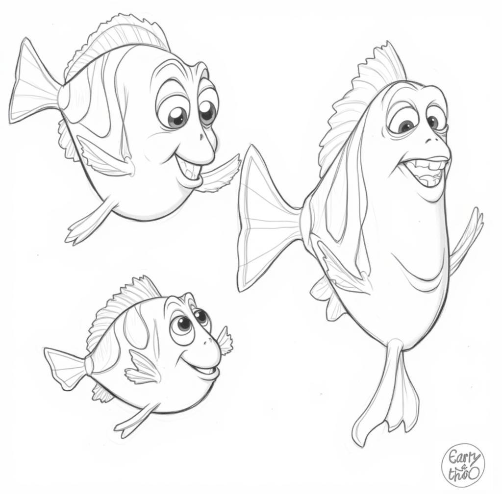 Early Marlin and Dory Sketches