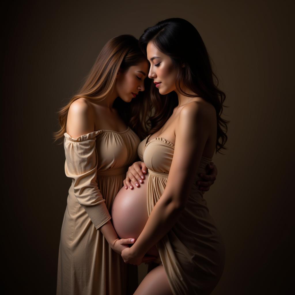 Fine Art Maternity Photography Studio Portrait