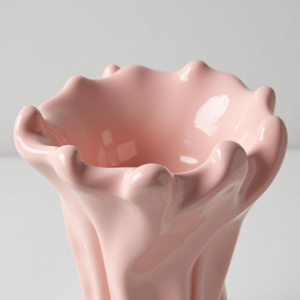 Ceramic Sculpture with Pink Glaze