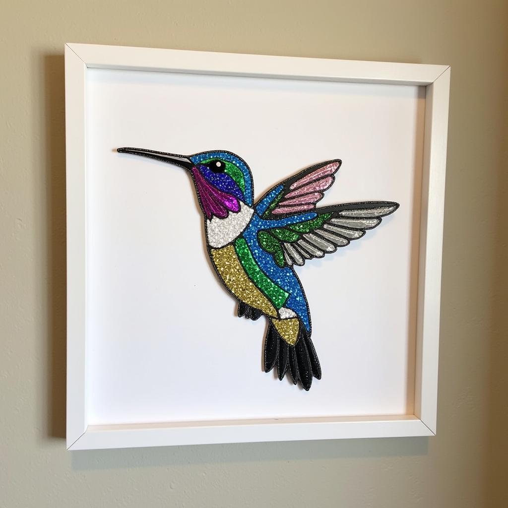 Finished Diamond Art Hummingbird