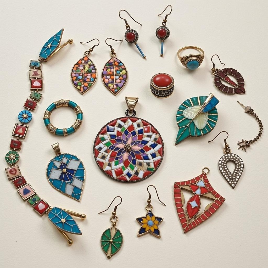 Finished Jewelry Mosaic Art Pieces