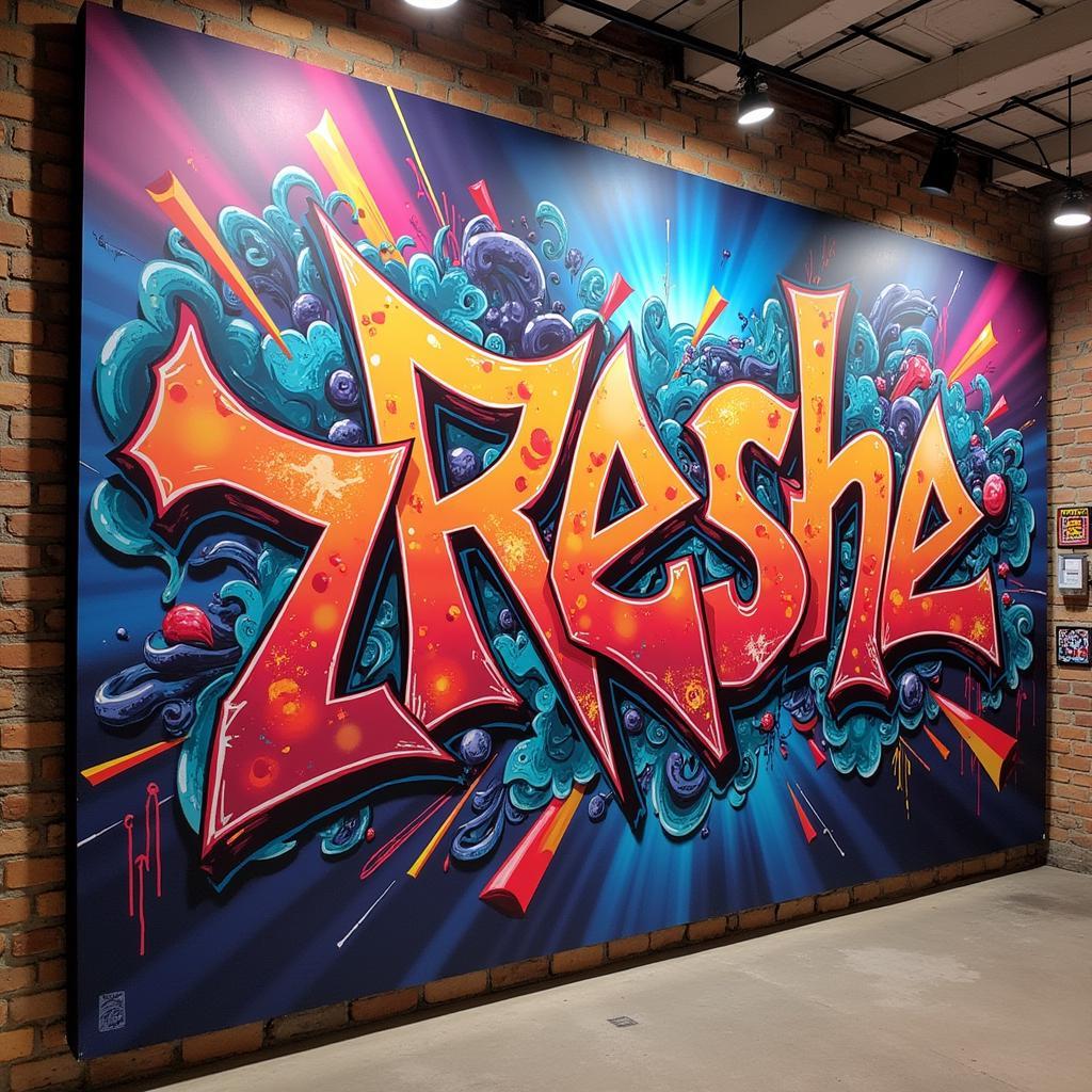 Finished Large Canvas Graffiti Artwork