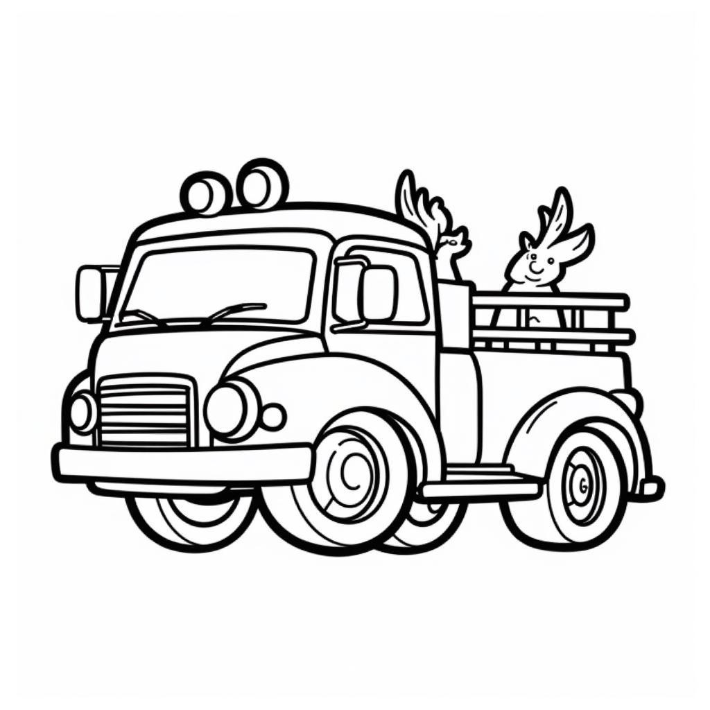 Fire Truck Coloring Page for Kids