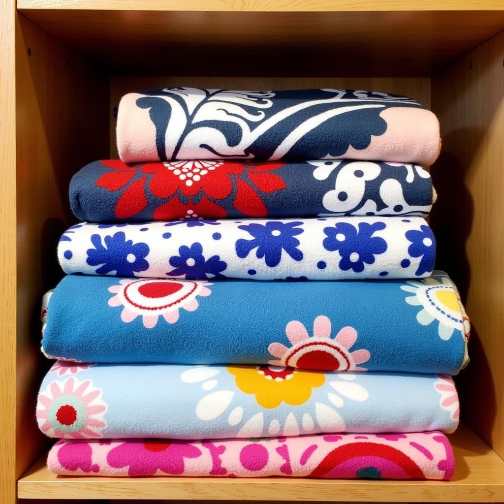 Neatly Folded Art Throw Blankets