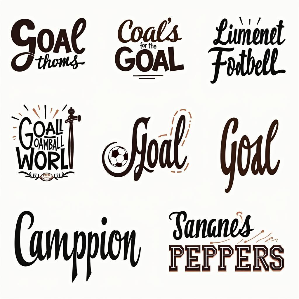 Football Word Art Typography Examples