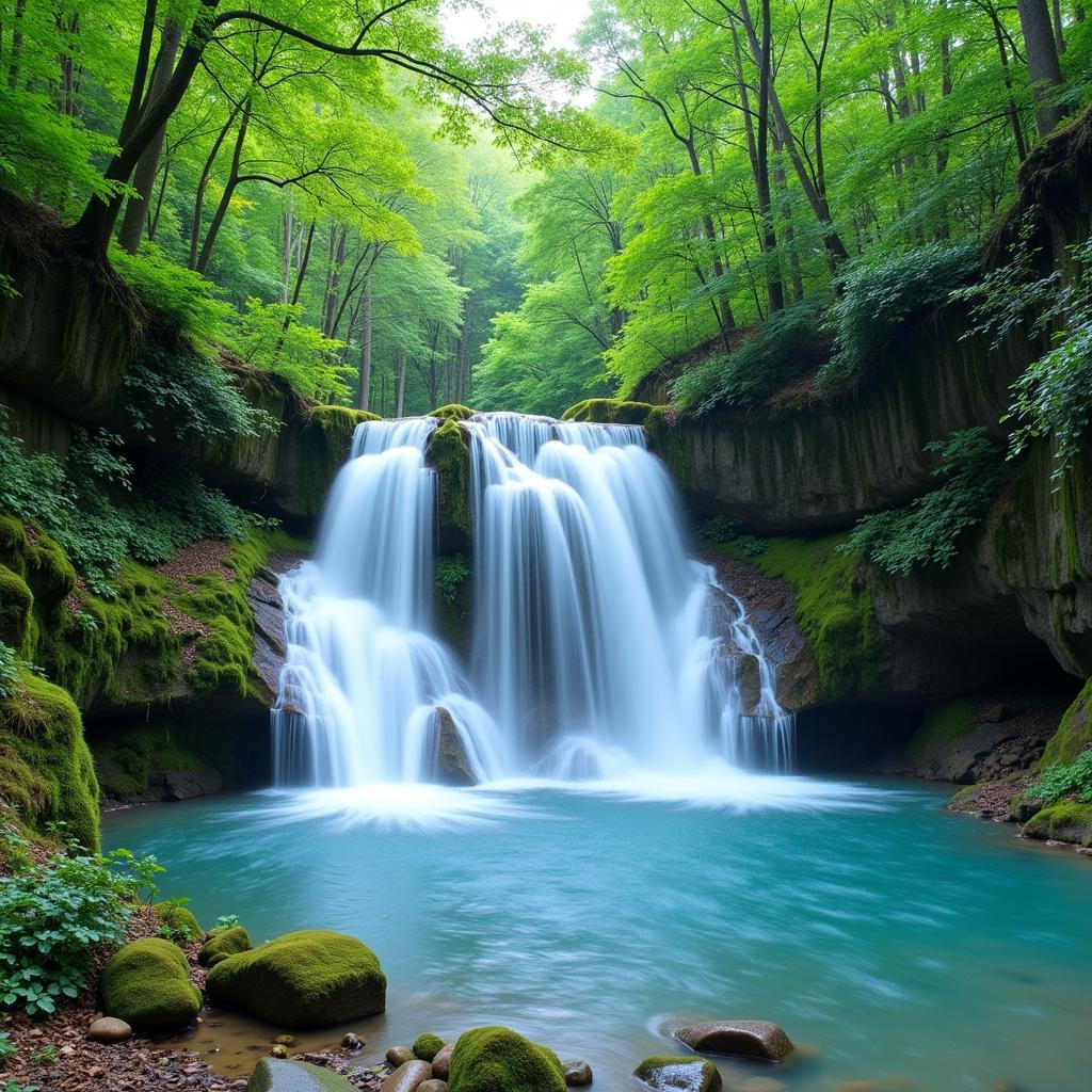 Forest Stream Waterfall Photographic Print