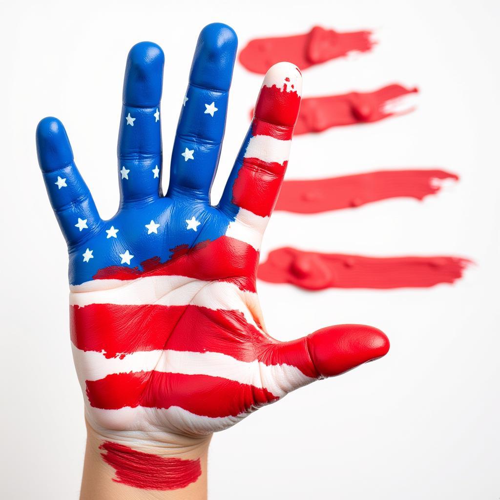 American Flag Handprint Craft for Independence Day