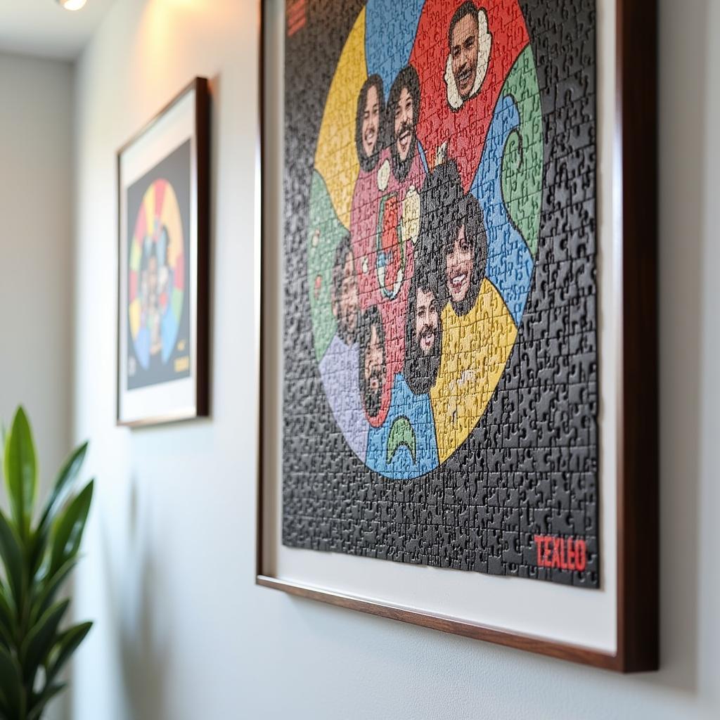 Framed Album Art Puzzle Displayed on Wall