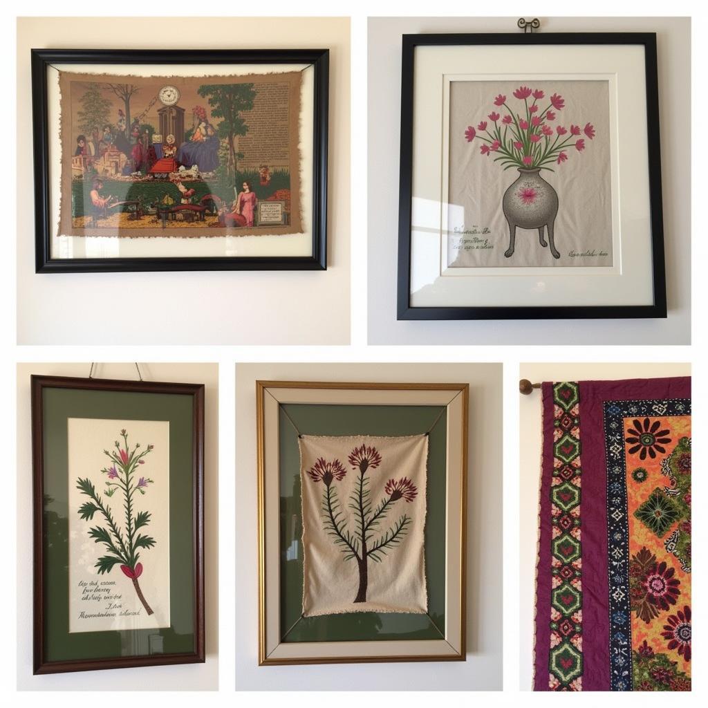 Various Framed Cloth Art Examples