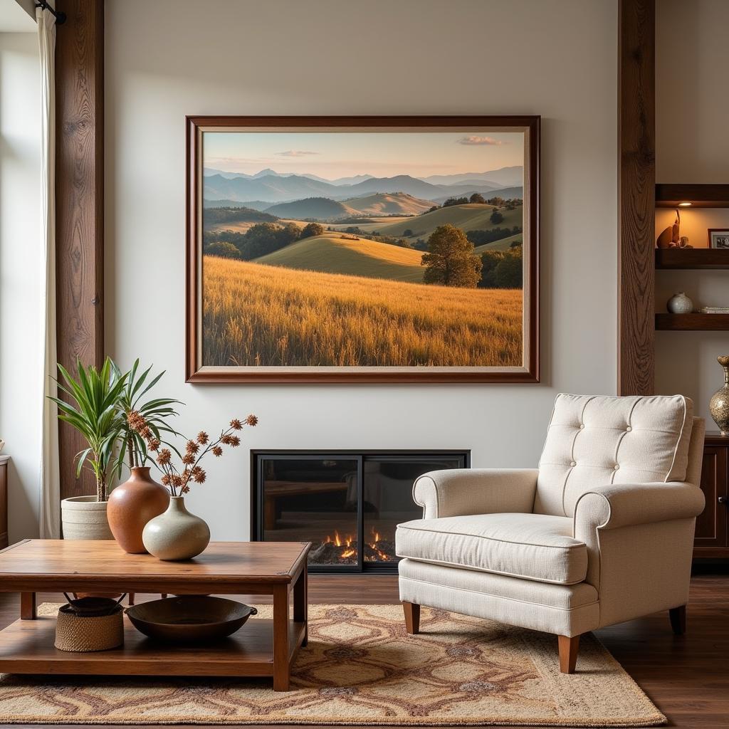 Framed Country Wall Art in a Living Room Setting