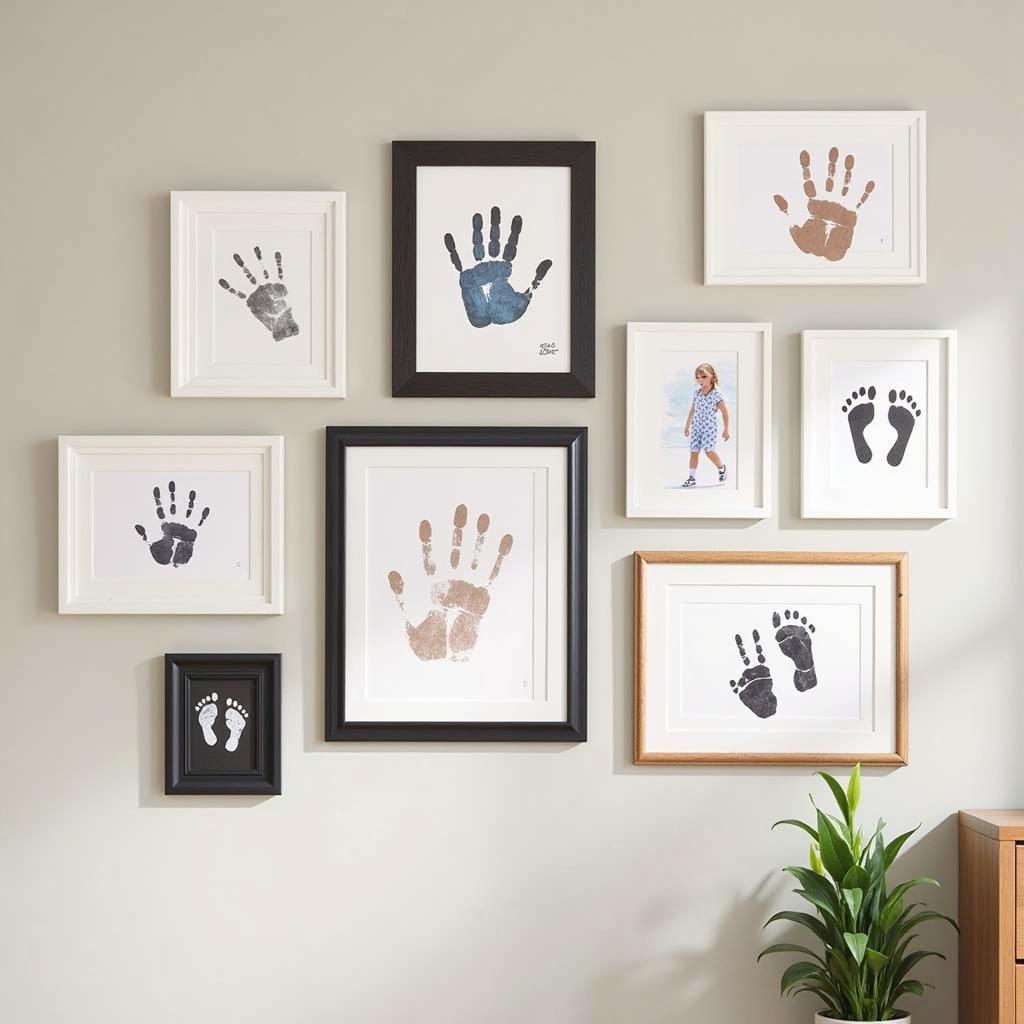 Beautifully Framed Handprint and Footprint Art Display