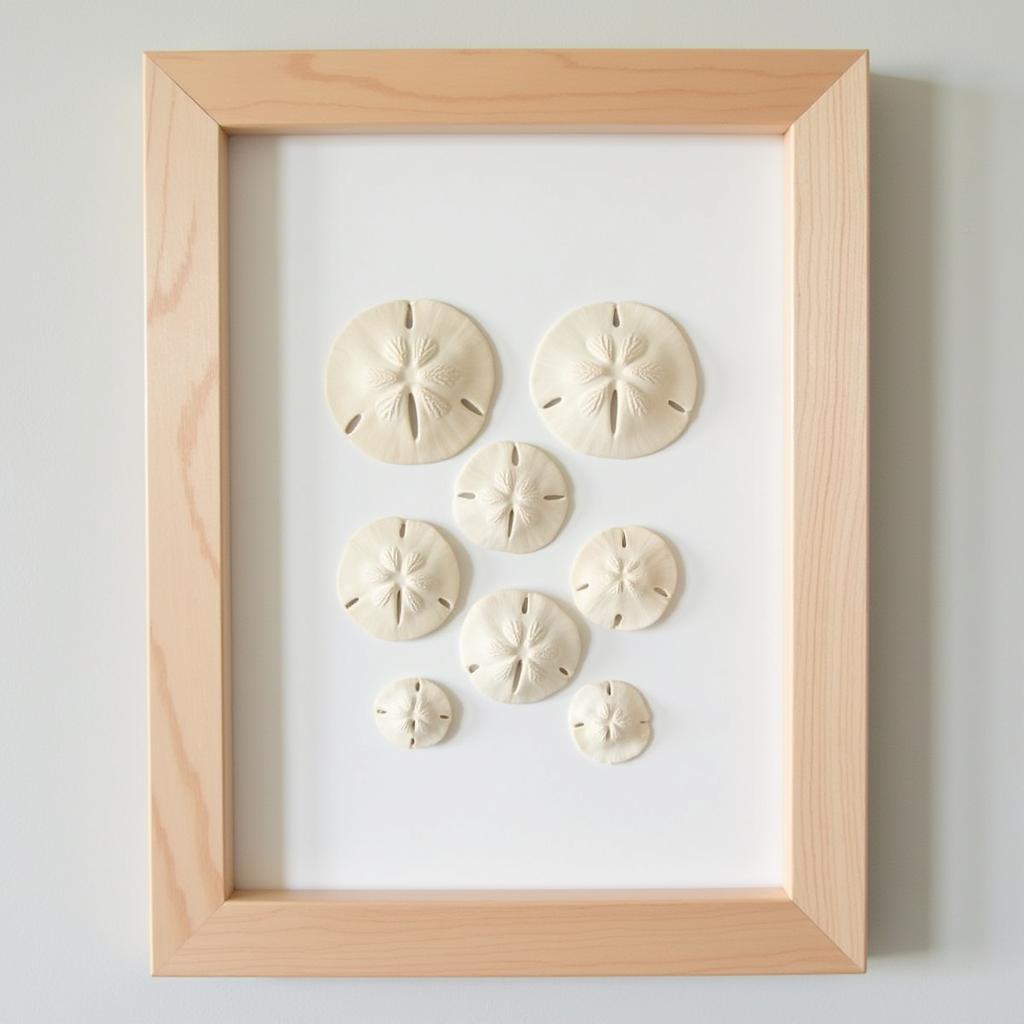 Framed Sand Dollar Wall Art Beach Decor