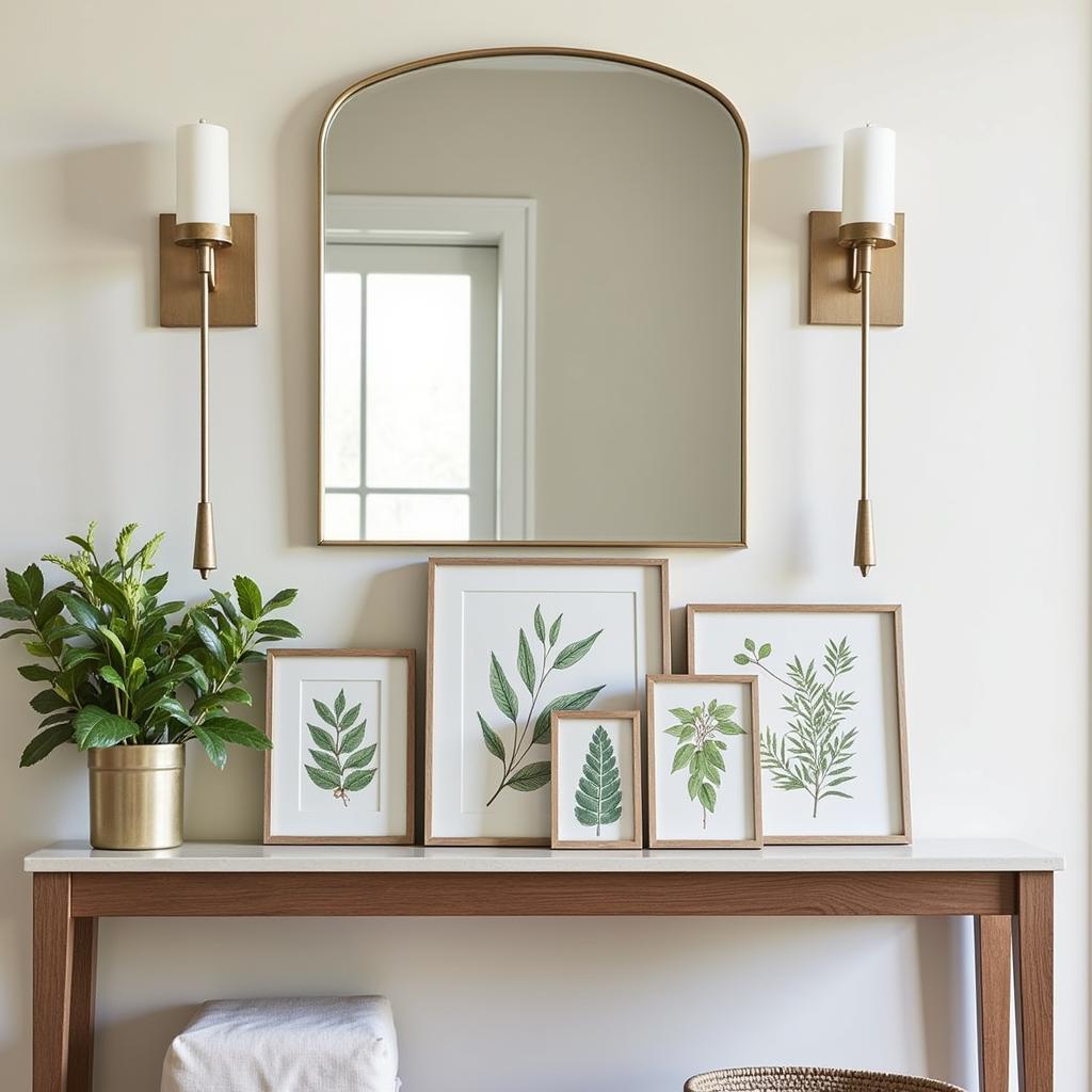 Framed Tile Art in Entryway