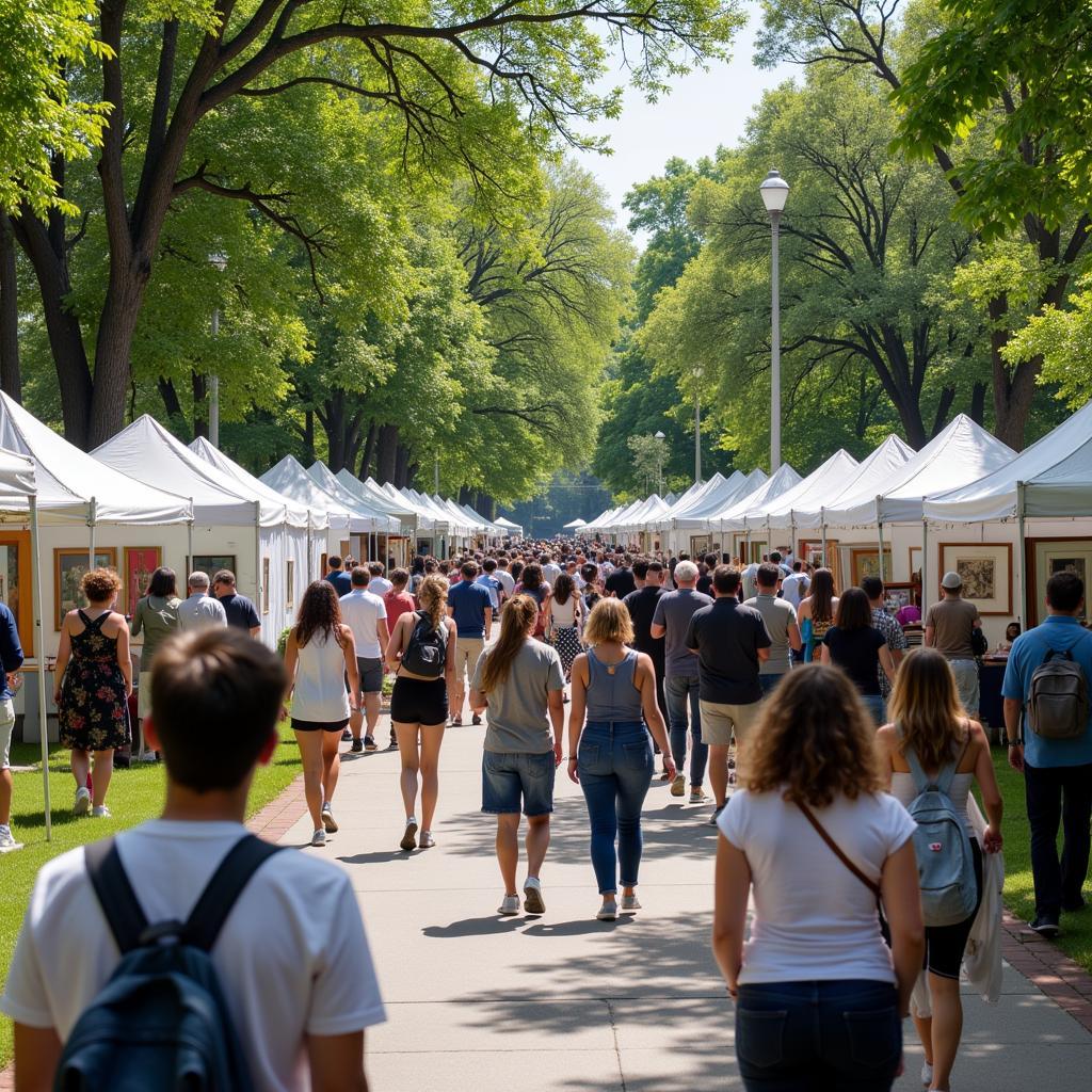 Visitors Enjoying Art at Francis Park Art Fair