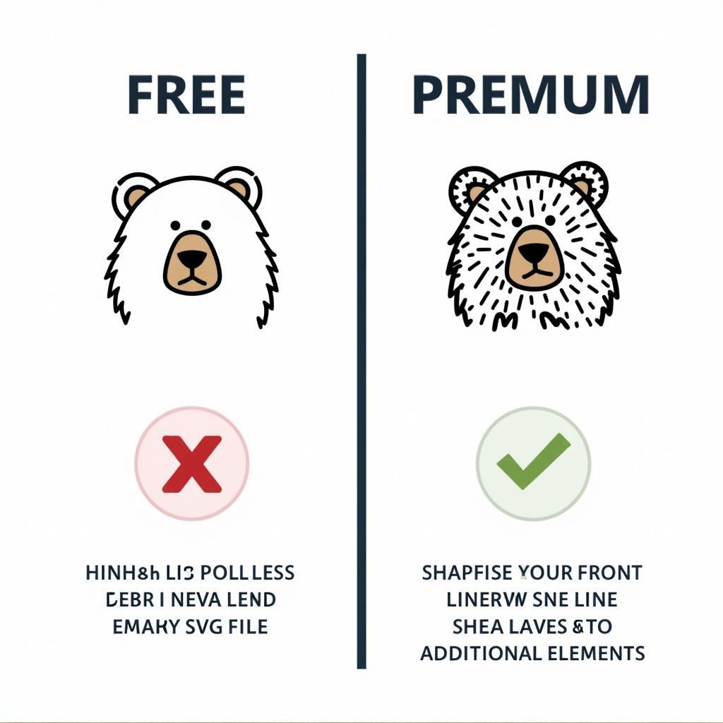 Free vs. Premium Bearly Art SVG Comparison