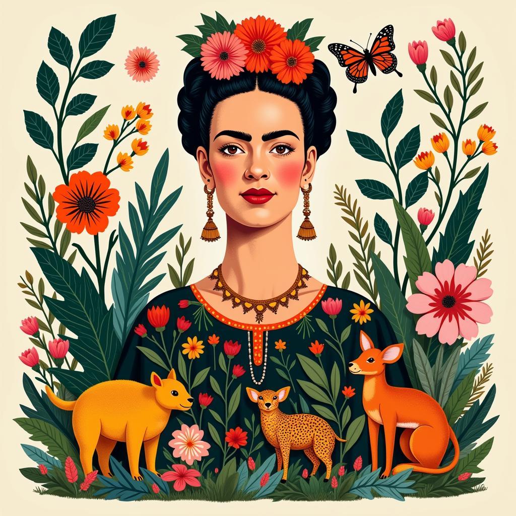 Frida Kahlo Nature Inspired Art Print