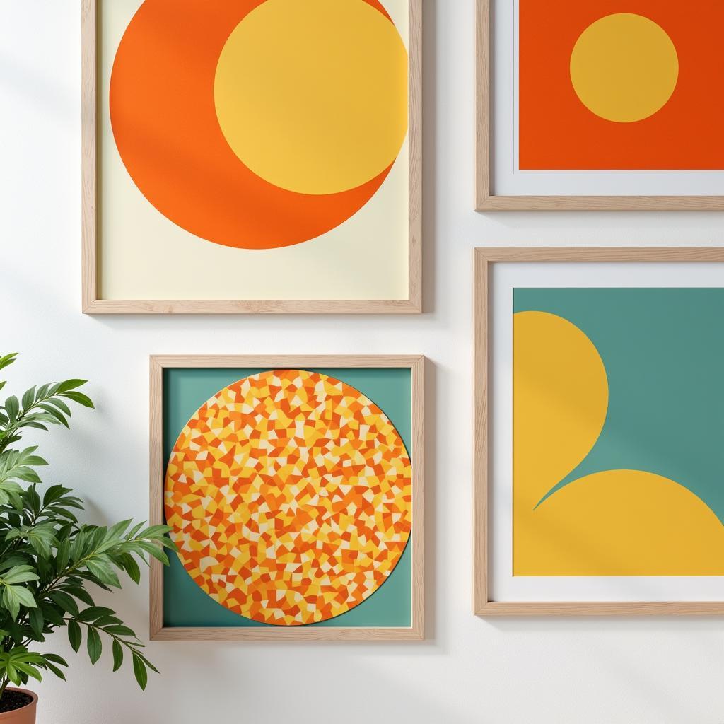 Funky Retro Wall Art with Geometric Patterns