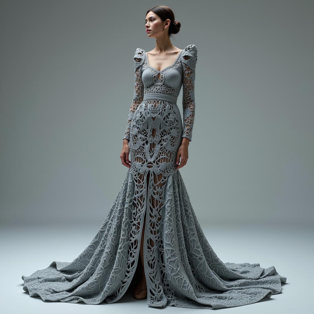 Futuristic 3D-Printed Gown