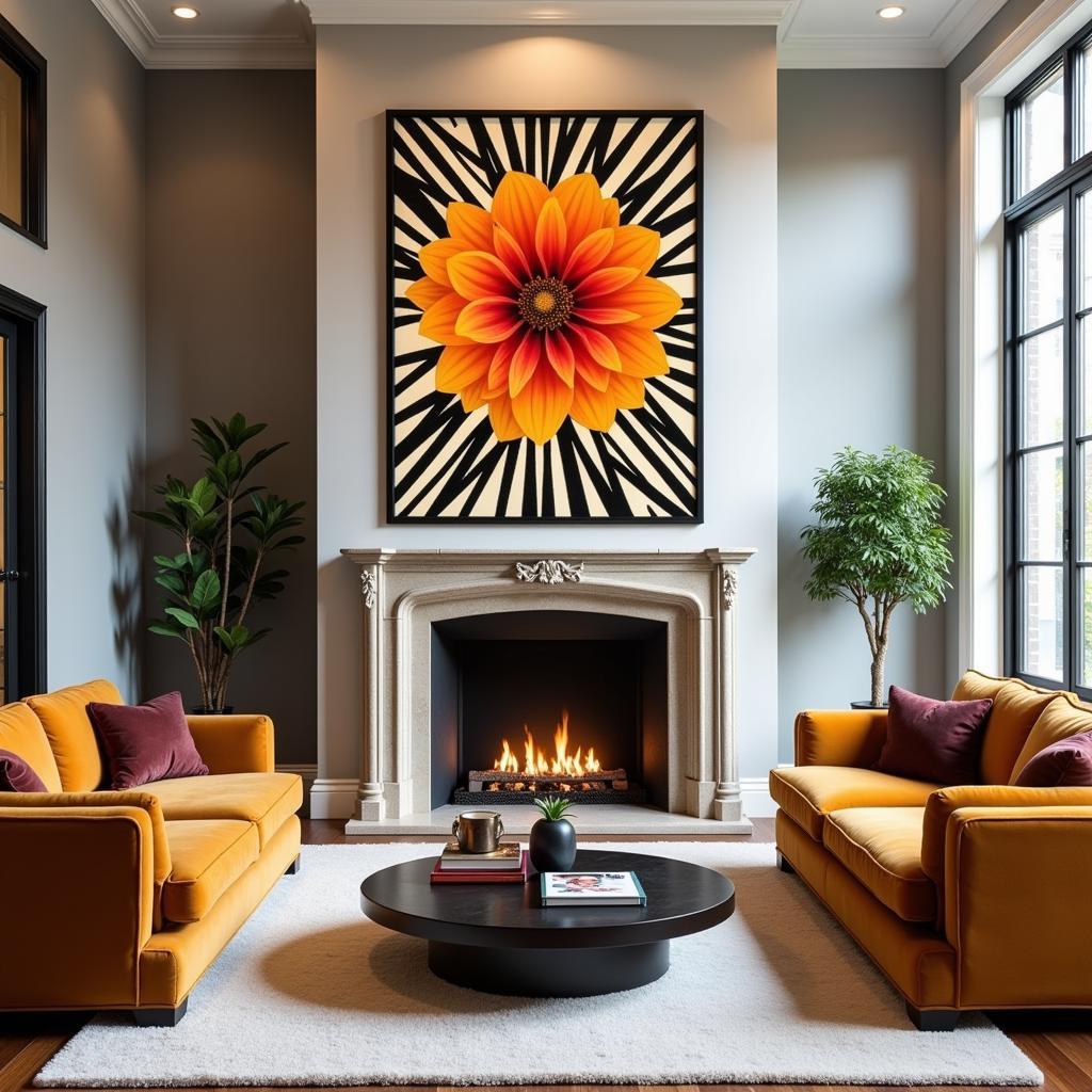 Gallery Art Deco Dahlia Living Room Decor