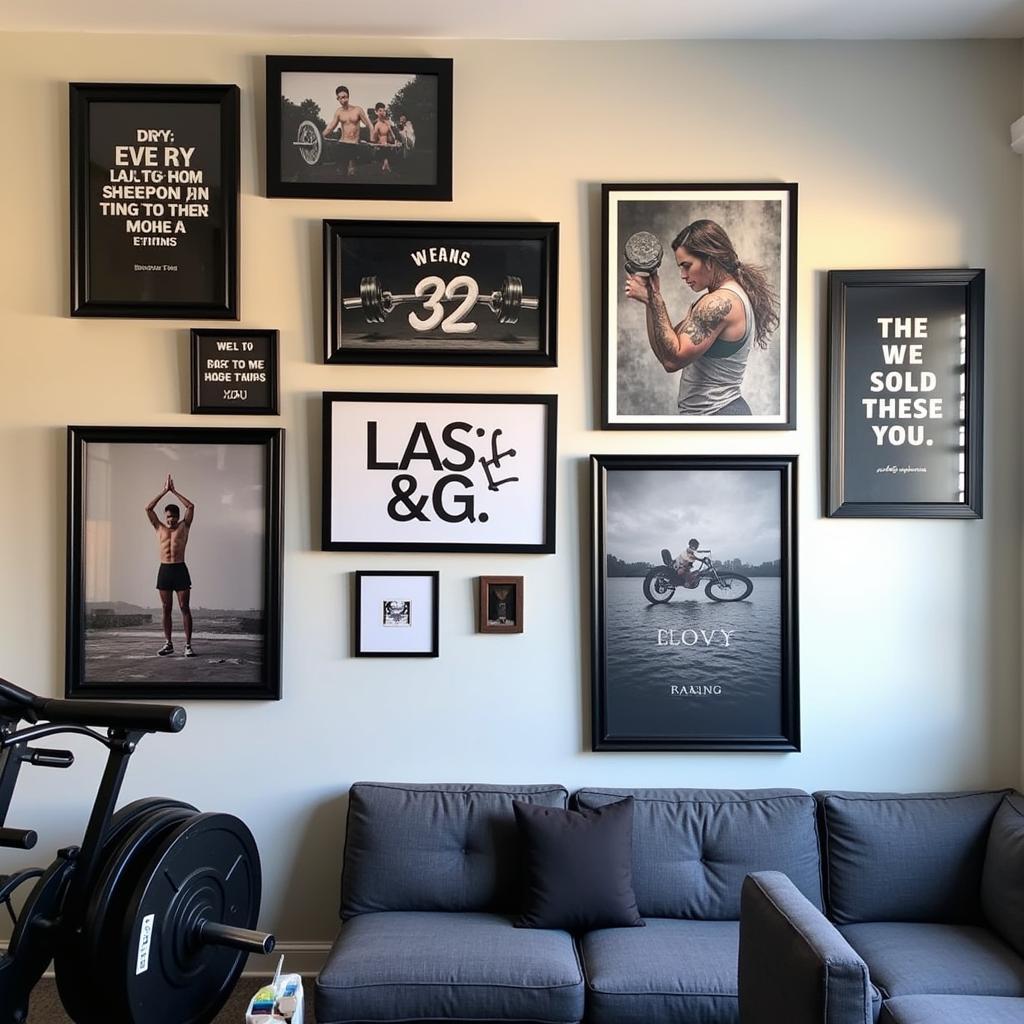 Gallery Wall in an Exercise Room