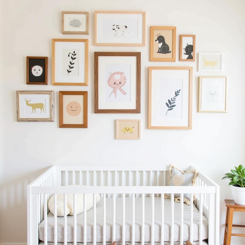 Gallery Wall of Framed Nursery Prints