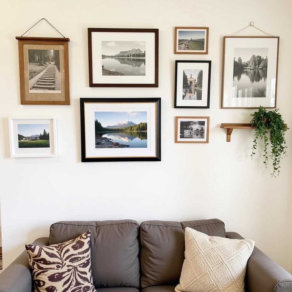 Gallery Wall with Metal Art and Framed Prints