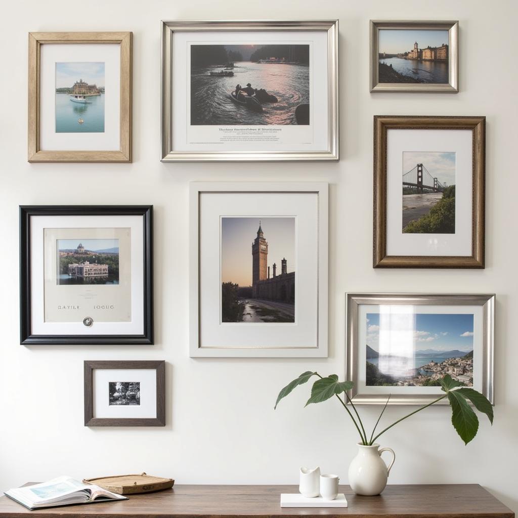 Gallery Wall with Metallic Frames