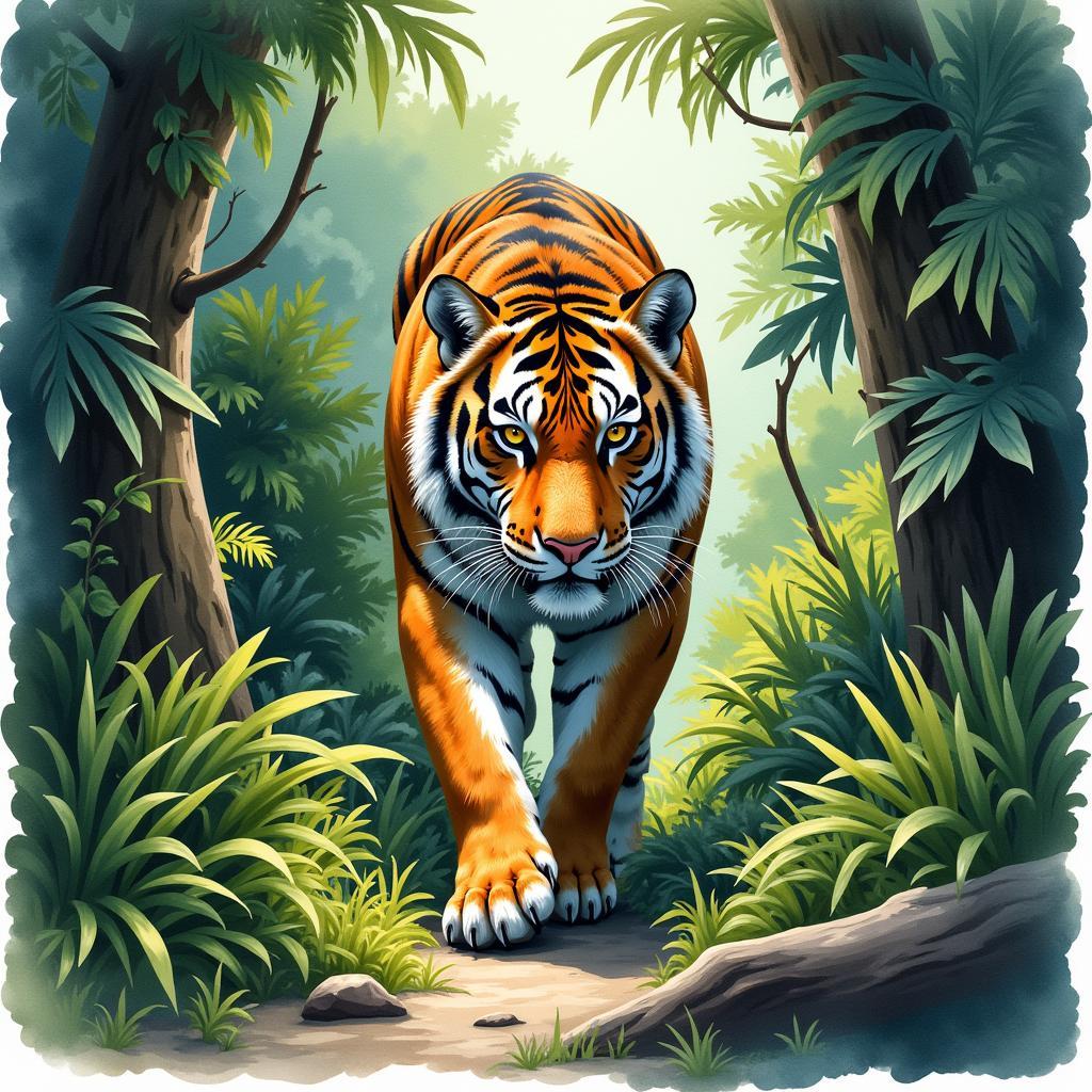 Tiger in the Jungle - A Garrison Inspired Painting