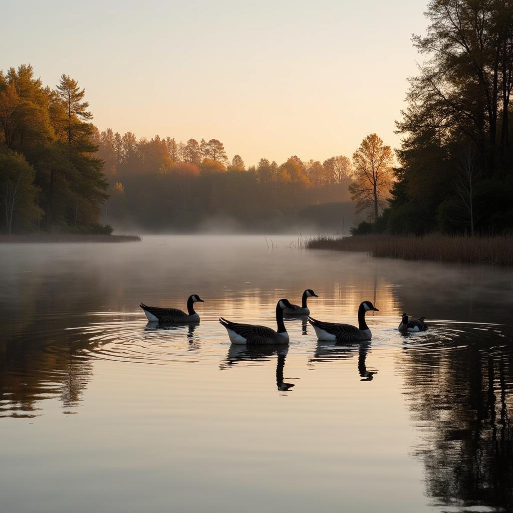 Geese on a Lake Photograph