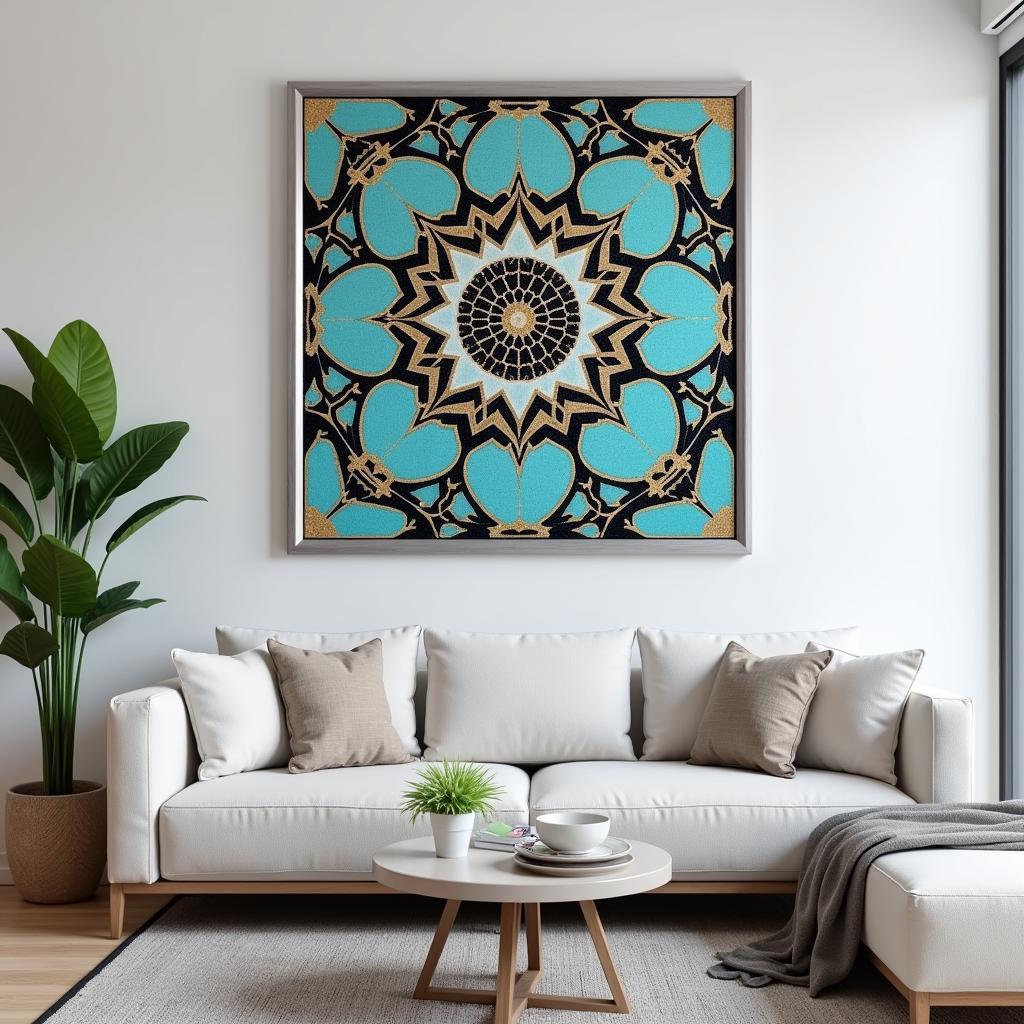 Geometric Islamic Wall Art in a Modern Frame