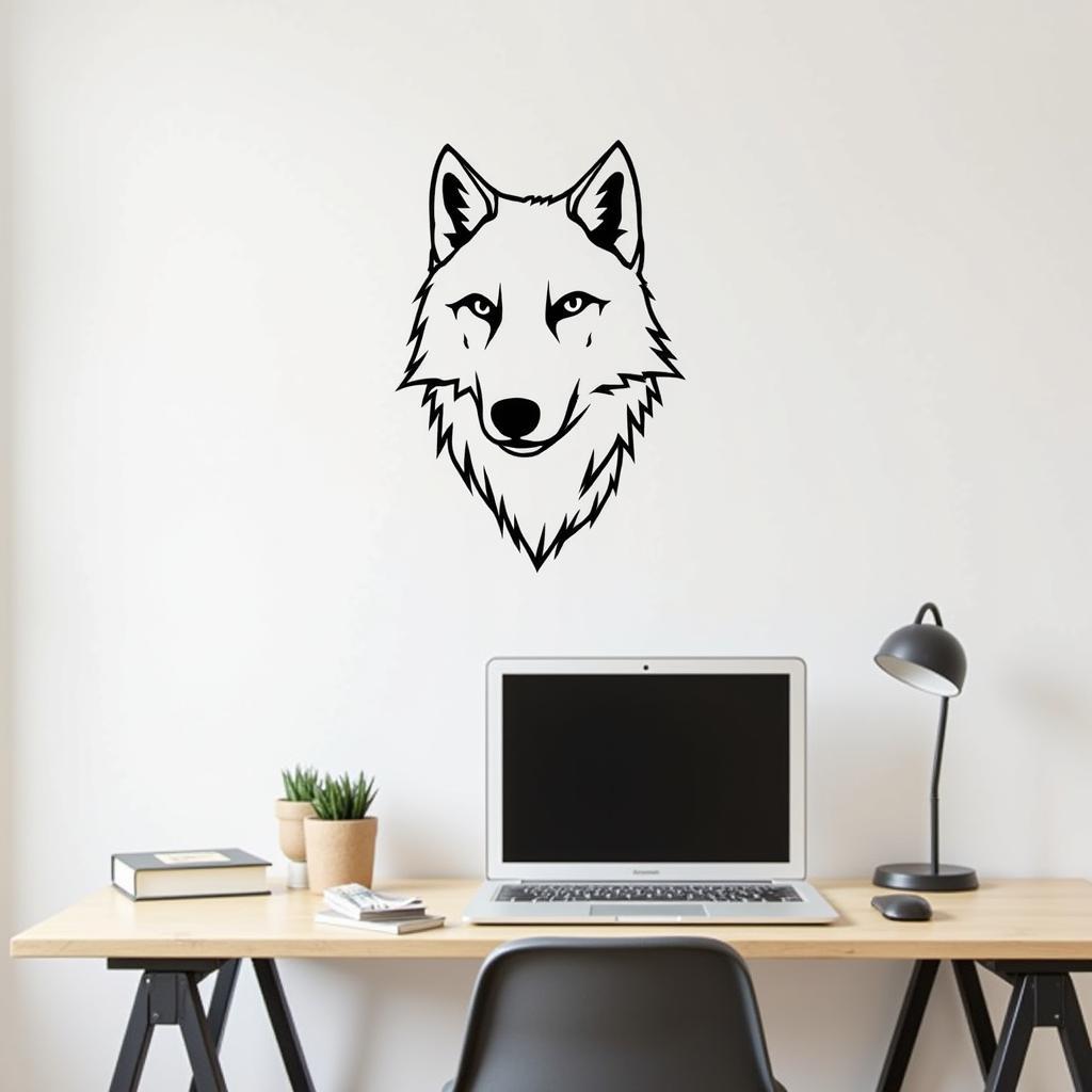 Geometric Wolf Wall Sticker for Home Office