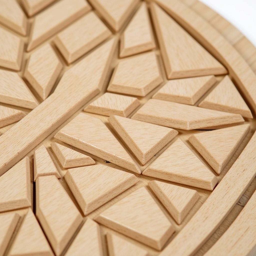 Geometric Wood Wall Art Panel: Intricate Design in Natural Wood Tones