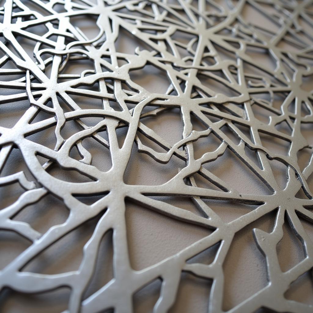 Giant metal wall art: Laser-cut steel panel with intricate design