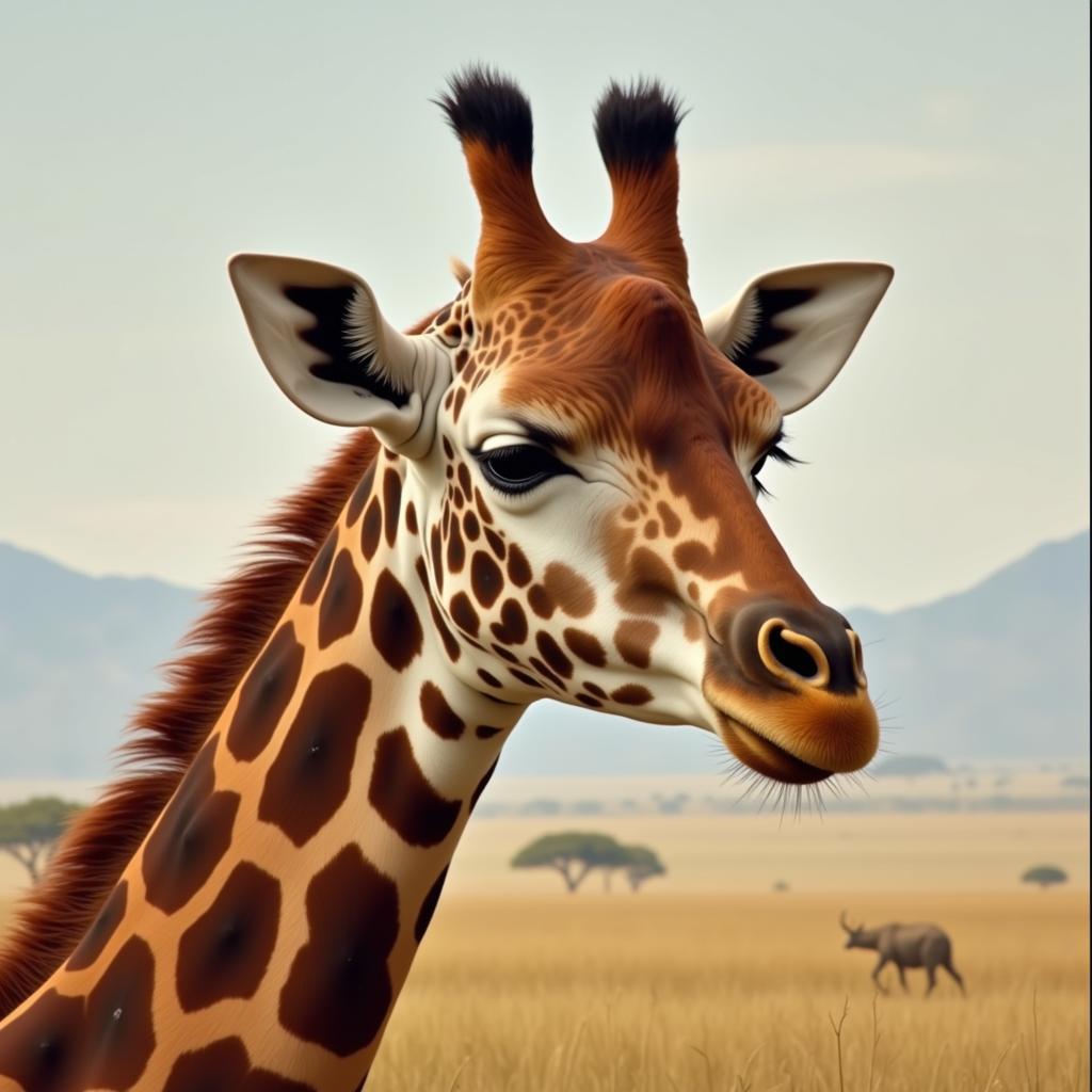 Realistic Giraffe Portrait