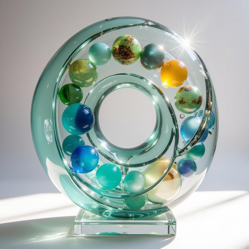 Glass Marble Art Sculpture Modern Design