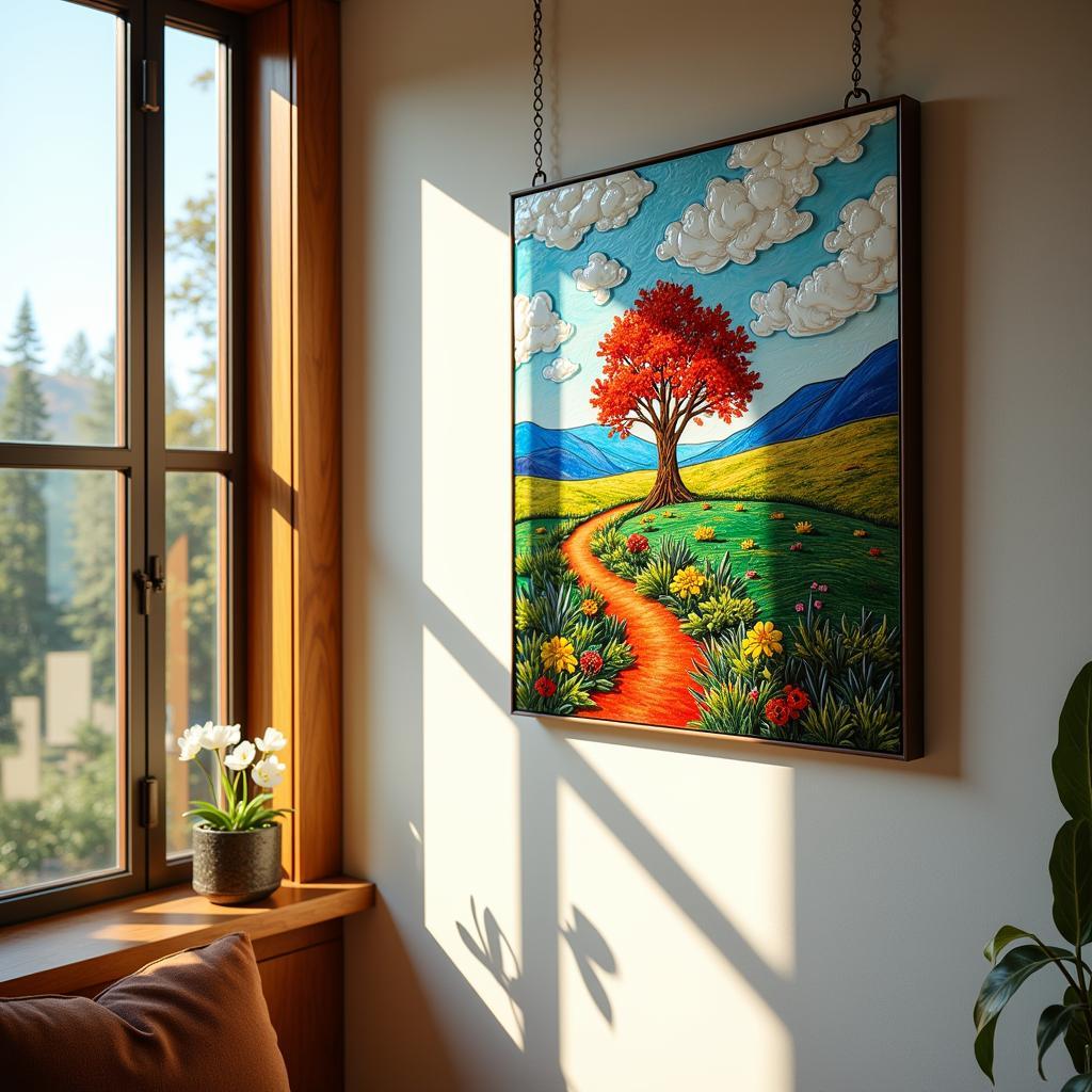 Glass Picture Art: The interplay of light and reflection.