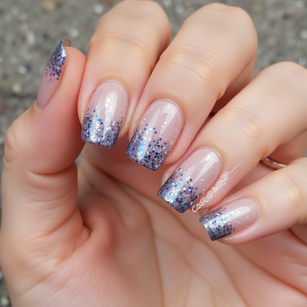 Glitter Nail Art Ombre Effect