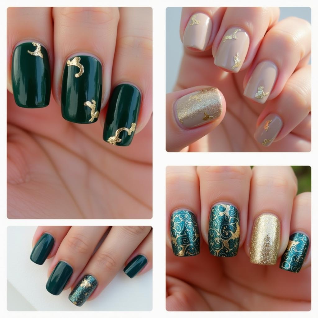 Exquisite Gold Leaf Nail Art Designs