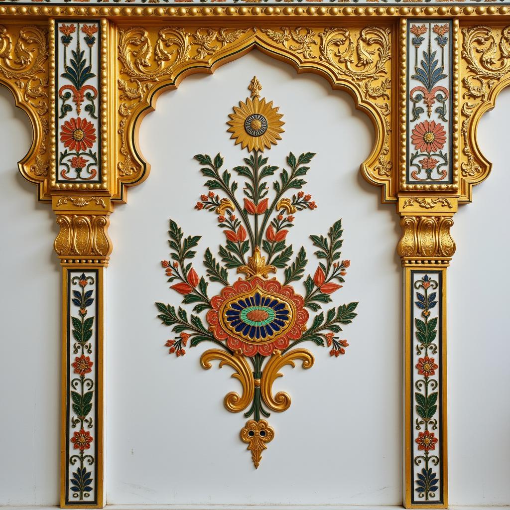 Intricate Marble Inlay Details at the Golden Temple