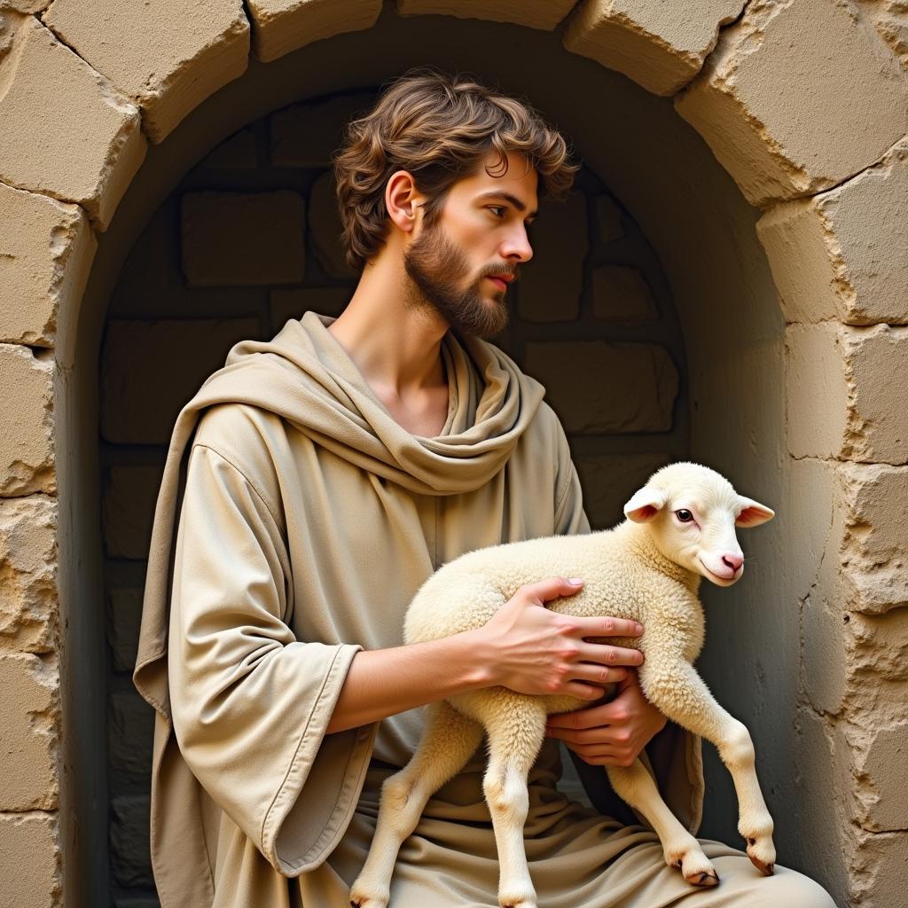 Early Christian Catacomb Painting of the Good Shepherd