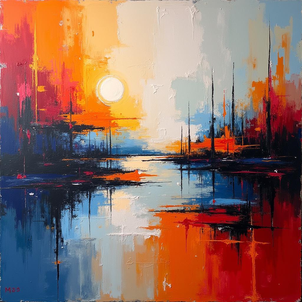 Abstract Oil Painting by Gordon Stevenson: A Riot of Vibrant Colors