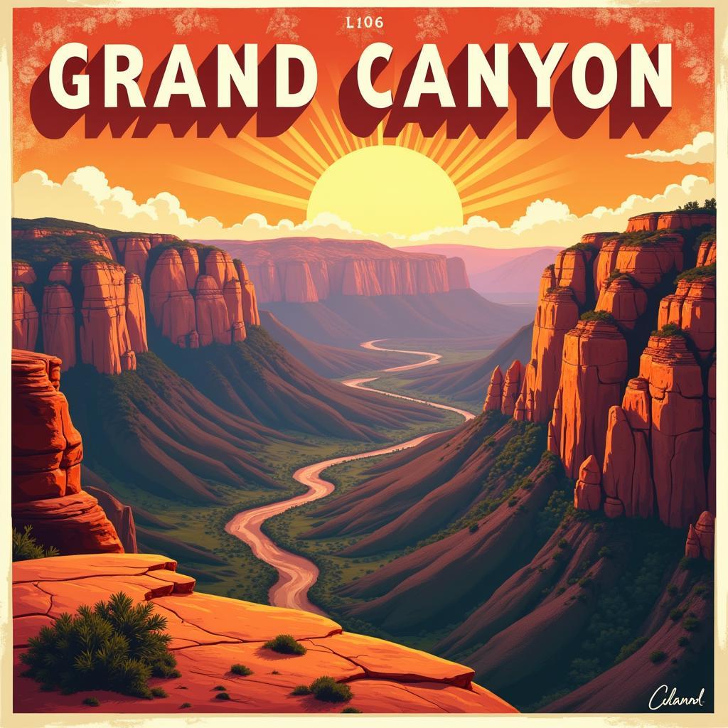 Grand Canyon National Park Vintage Poster Art Print